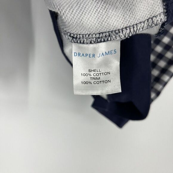 Draper James Sweatshirt Size Small Womens Navy White Gingham Check Natalie Top - Picture 6 of 7